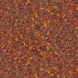 Tissu Fantaisie - Golden - Scroll brown