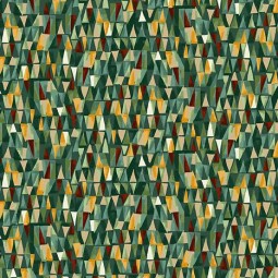 Tissu Fantaisie - Golden - Geo green