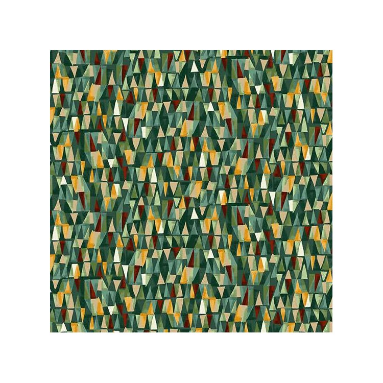 Tissu Fantaisie - Golden - Geo green