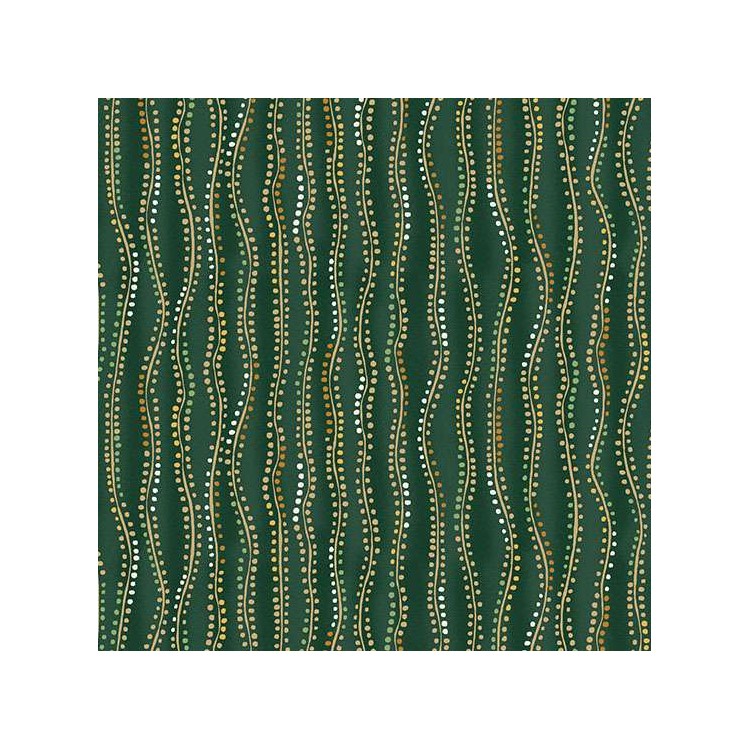 Tissu Fantaisie - Golden - Stripe green