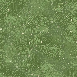 Tissu Fantaisie - Golden - Engraved green