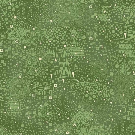 Tissu Fantaisie - Golden - Engraved green