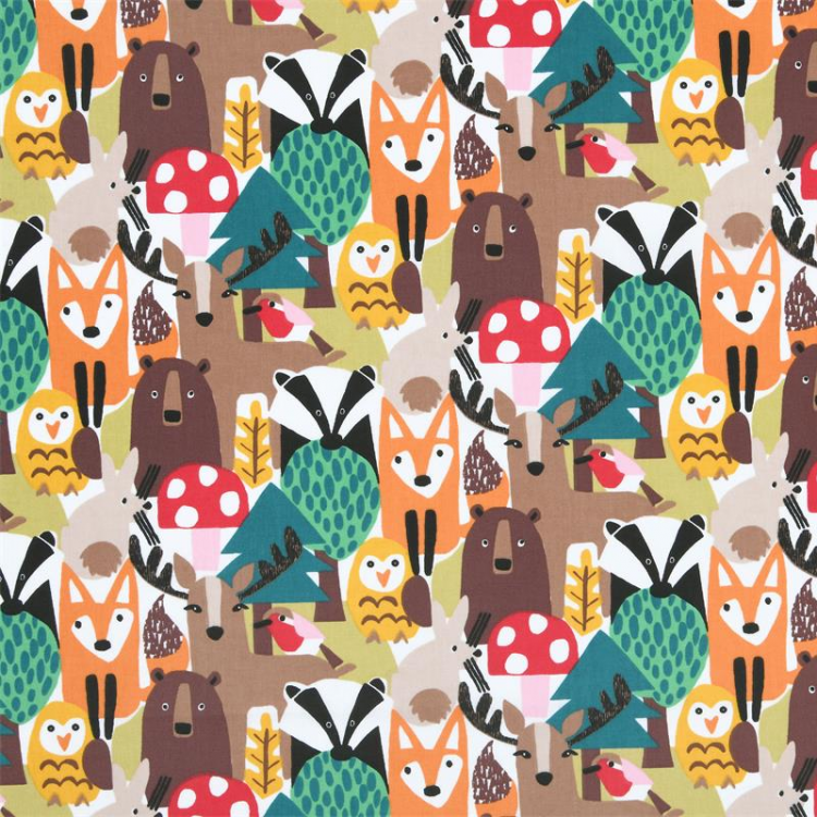 Tissu toile enduite - Animaux de la forêt