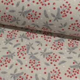 Tissu bachette - Holly rouge