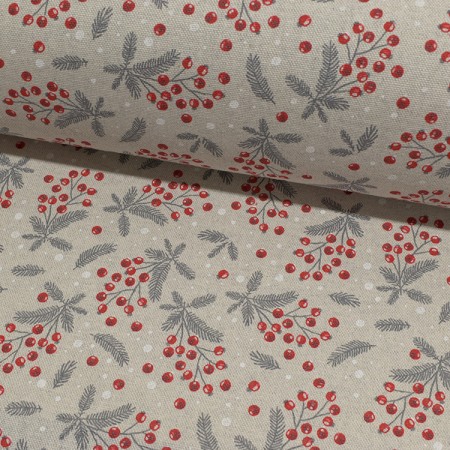 Tissu bachette - Holly rouge