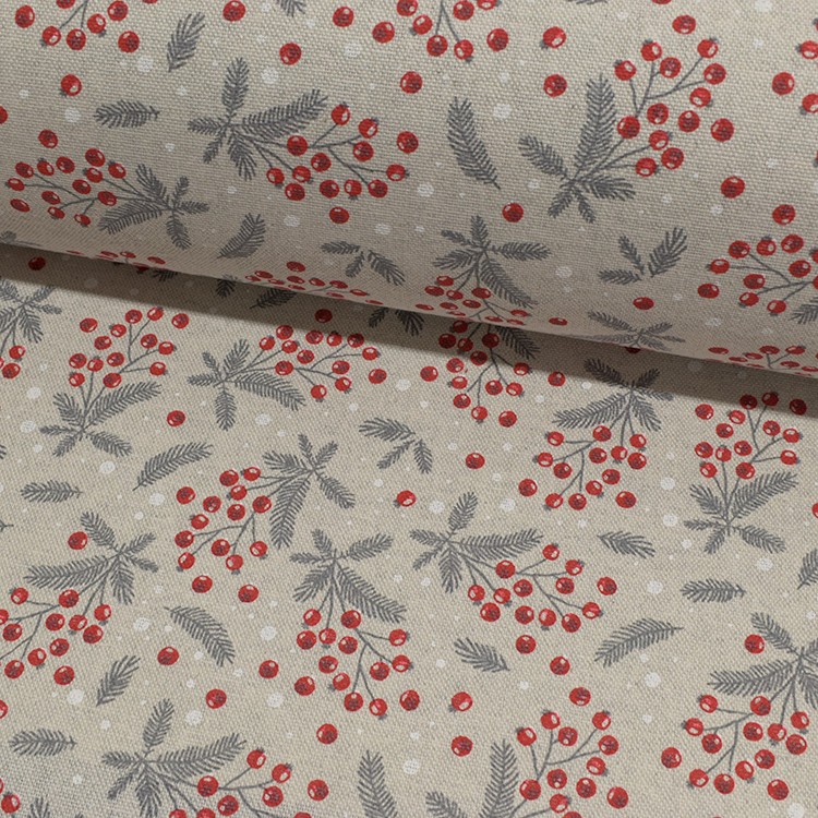 Tissu bachette - Holly rouge