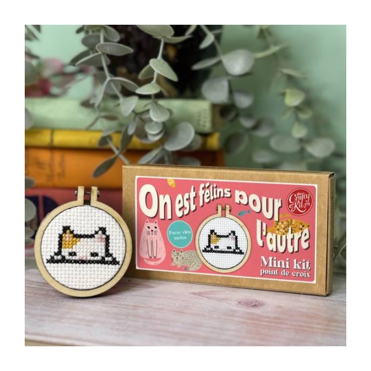 Kit de broderie - On est félins pour l'autre