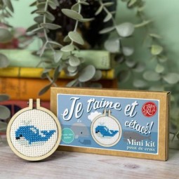 Kit de broderie - Je t'aime et cétacé
