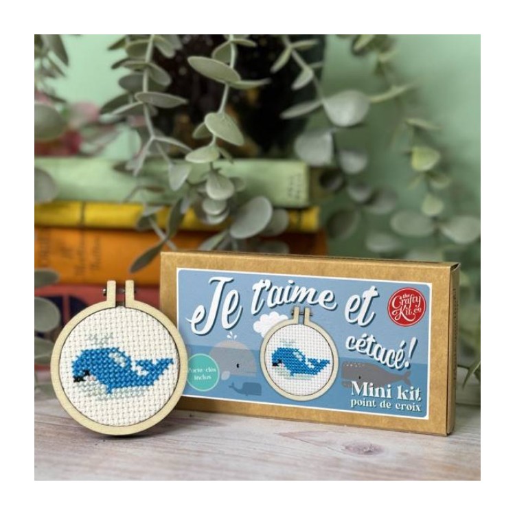 Kit de broderie - Je t'aime et cétacé