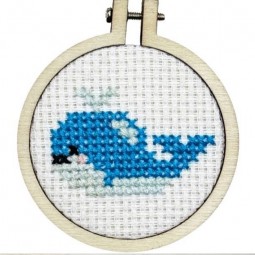 Kit de broderie - Je t'aime et cétacé