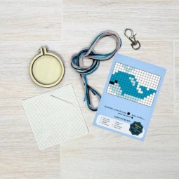 Kit de broderie - Je t'aime et cétacé