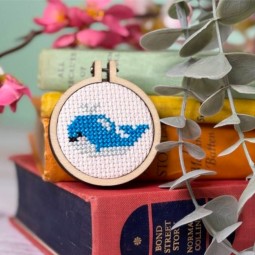 Kit de broderie - Je t'aime et cétacé