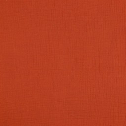 Tissu double gaze de coton bio - Terre cuite