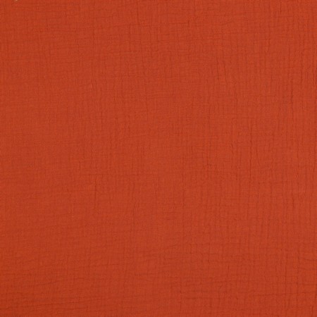Tissu double gaze de coton bio - Terre cuite