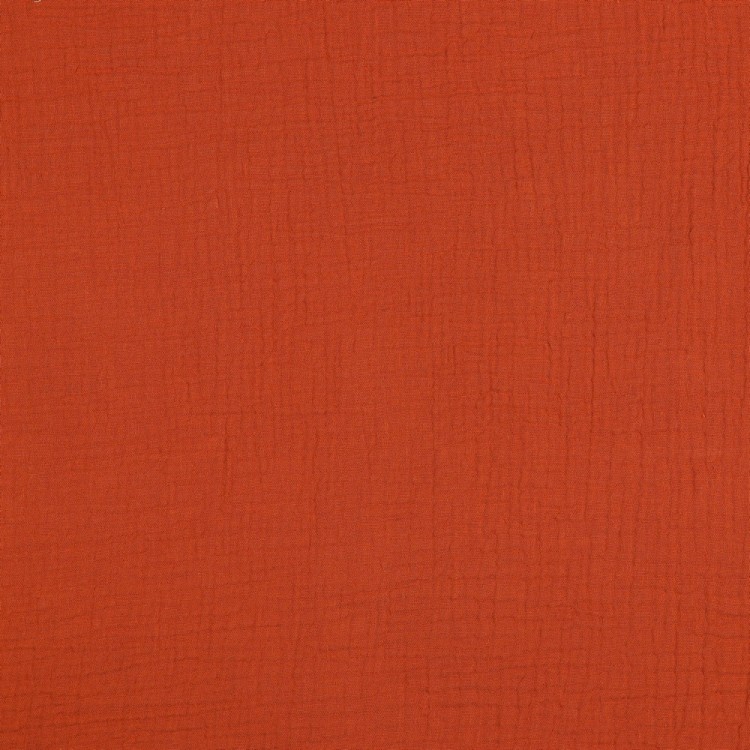 Tissu double gaze de coton bio - Terre cuite