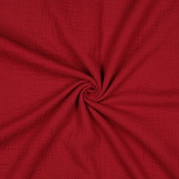 Tissu double gaze de coton bio - Vin