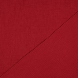 Tissu double gaze de coton bio - Vin