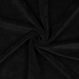 Tissu jersey côtelé sherpa - Noir