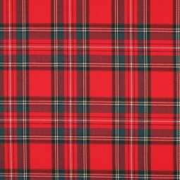 Tissu Polyester Viscose - Tartan Ecossais carreaux rouge