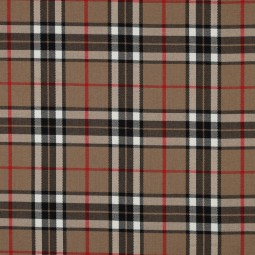 Tissu Polyester Viscose - Carreaux camel