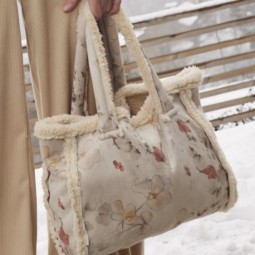 Tissu Katia fabrics - Suédine imprimée doublée sherpa