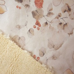 Tissu Katia fabrics - Suédine imprimée doublée sherpa