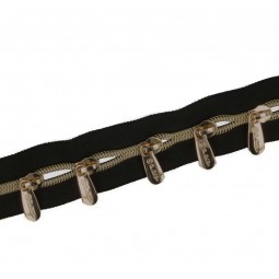 Fermeture spirale 2 m avec 5 curseurs bronze