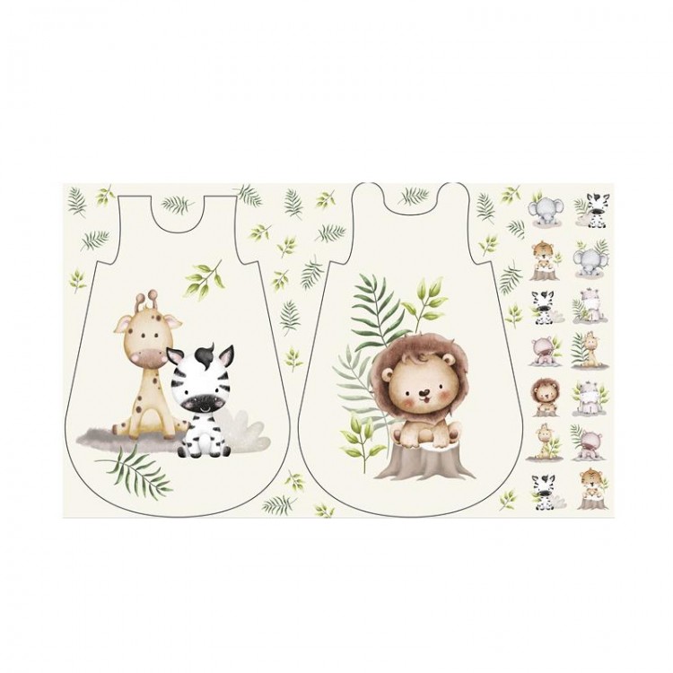 Tissu coton - Panneau pour gigoteuses Safary