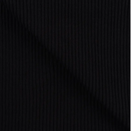 Tissu Bord-côte - Grosses côtes noir