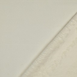 Tissu velours bubble et sherpa - Ecru