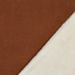 Tissu velours doublé sherpa - Rouille