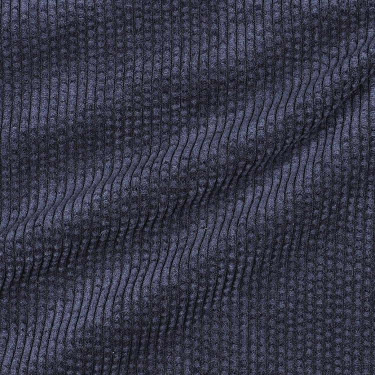 Tissu velours doublé sherpa - Marine