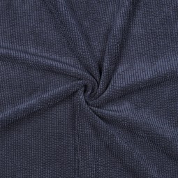 Tissu velours doublé sherpa - Marine