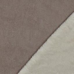Tissu velours doublé sherpa - sable