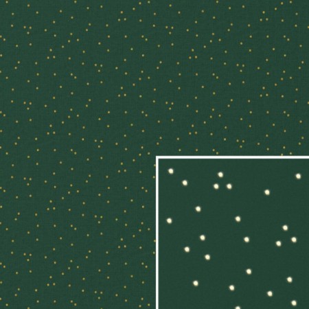 Tissu bachette - Noël vert et or