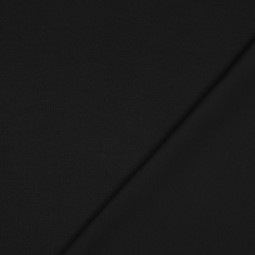 Tissu jersey interlock - Uni noir