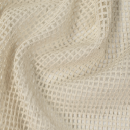 Tissu filet maille écru en coton