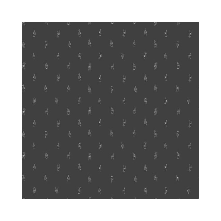 Tissu Fantaisie - Lucky charms - Main anthracite