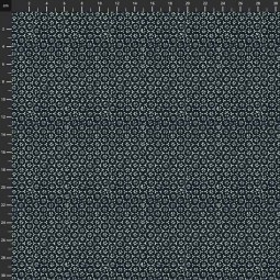 Tissu Fantaisie - Indigo stitches - Fleur marine