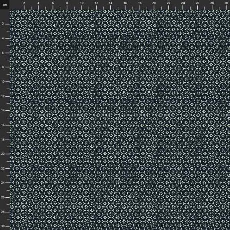 Tissu Fantaisie - Indigo stitches - Fleur marine