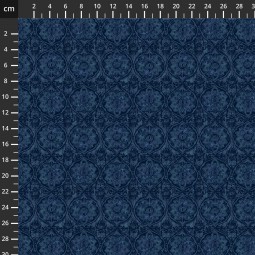 Tissu Fantaisie - Banyan - Fleurs Marine