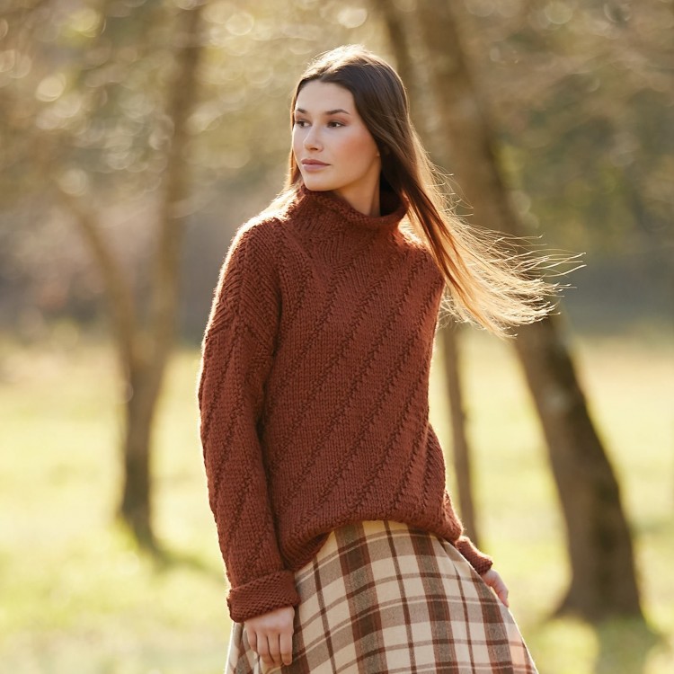 Kit de tricot - Pull col montant - Big merino