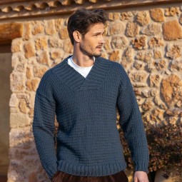 Kit de tricot - Pull col V - Merino aran