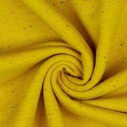 Tissu jersey sweat - Ochre moucheté