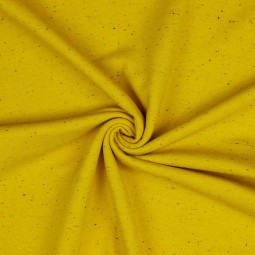 Tissu jersey sweat - Ochre moucheté