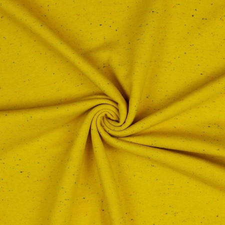 Tissu jersey sweat - Ochre moucheté