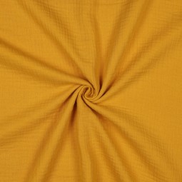 Tissu double gaze - Jaune foncé