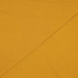 Tissu double gaze - Jaune foncé