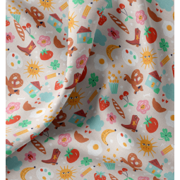 Tissu coton - Bretz gris multicolore