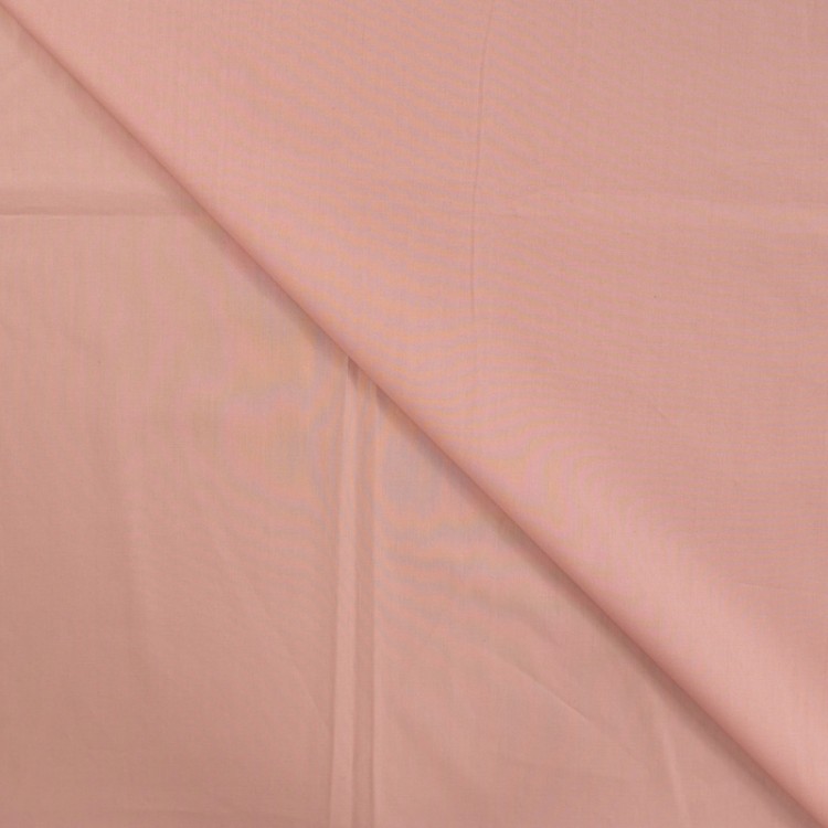 Tissu popeline coton unie - Rose poudré